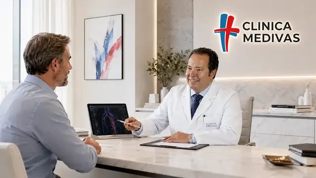 Aneurisma de aorta en Madrid | Clínica Medivás Dr. Agustín Arroyo Bielsa atendiendo una consulta de Aneurisma de aorta en Clínica Medivás Madrid