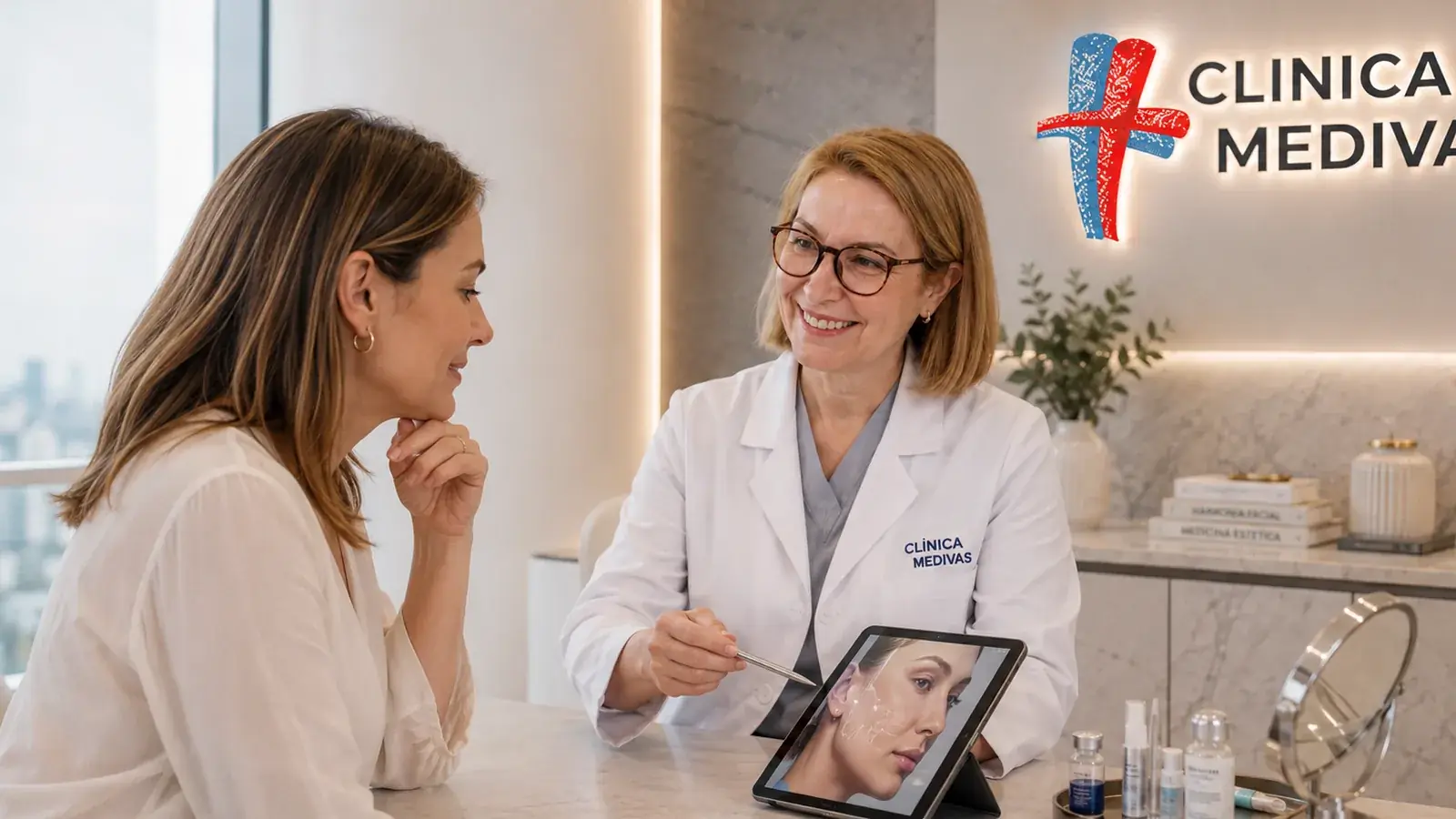 Bruxism treatment in Madrid | Clínica Medivás Dra. Paloma Tejero seeing a patient for bruxism treatment at Clínica Medivás Madrid