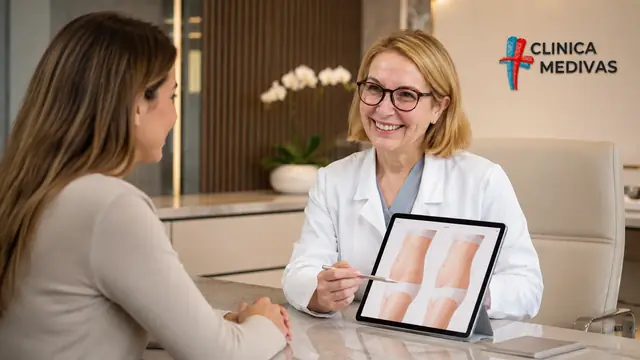 Lifting de Muslos en Madrid | Clínica Medivás Equipo de Cirugía Estética de Clínica Medivás atendiendo una consulta de Lifting de Muslos en Clínica Medivás Madrid