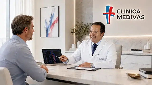 Medicina interna en Madrid | Clínica Medivás Equipo médico de Clínica Medivás atendiendo una consulta de Medicina interna en Clínica Medivás Madrid
