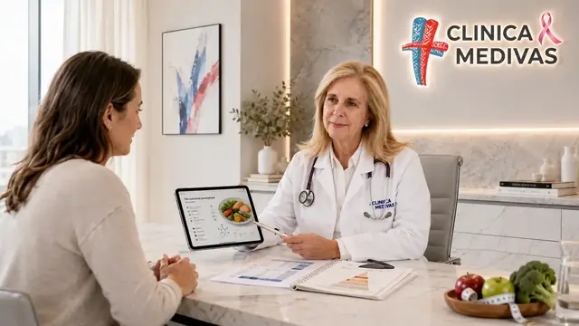 Obesity management in Madrid | Clínica Medivás Dra. Sharona Azriel seeing a patient for obesity management at Clínica Medivás Madrid