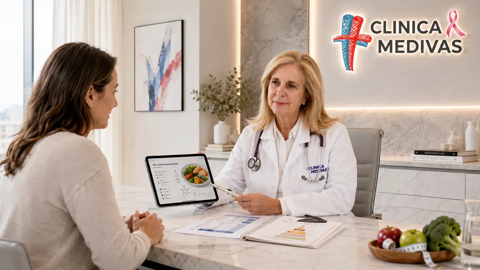 Obesity management in Madrid | Clínica Medivás Illustrative medical consultation about obesity management