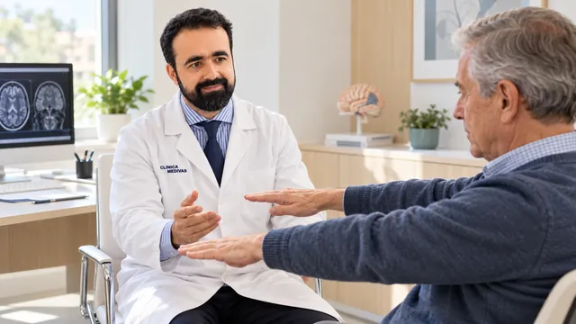 Dr. Joaquín María de Ojeda Ruíz de Luna in a consultation about peripheral neuropathy at Clínica Medivás Madrid