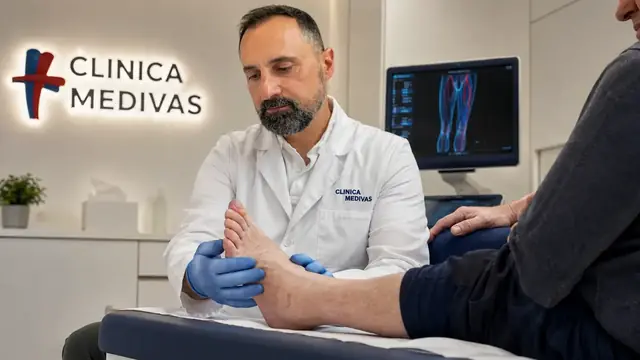 Dr. Agustín Arroyo Bielsa atendiendo una consulta de Pie diabético en Clínica Medivás Madrid