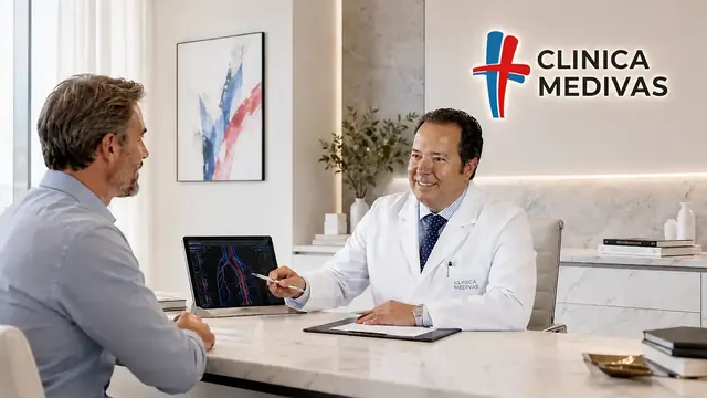 Non-surgical rhinoplasty in Madrid | Clínica Medivás Dra. Paloma Tejero seeing a patient for non-surgical rhinoplasty at Clínica Medivás Madrid