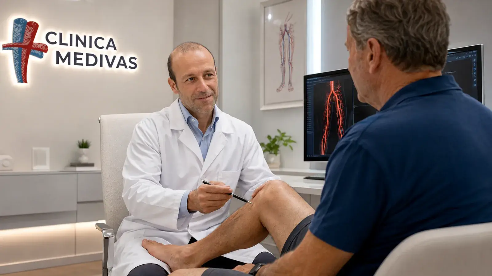 Dr. Agustín Arroyo Bielsa atendiendo una consulta de Varices Estéticas en Clínica Medivás Madrid