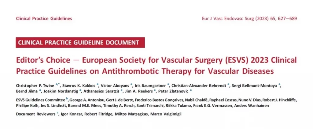 Actualización de la guía de práctica clínica de terapia antitrombótica de la Sociedad Europea de Angiology and Surgery Vascular | Clínica Medivás Madrid Imagen informativa de Clínica Medivás Madrid