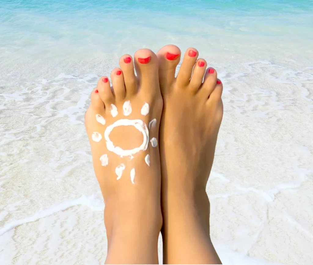 crema sol pie