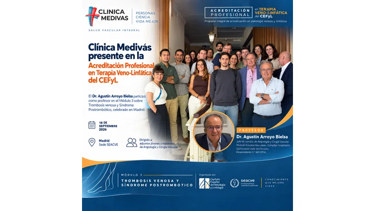 Clínica Medivás and Dr Agustín Arroyo Bielsa’s faculty participation in CEFyL Module 3 in Madrid on 18 September 2026